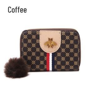 Brown Designer Women's Wallet with Bee Accent